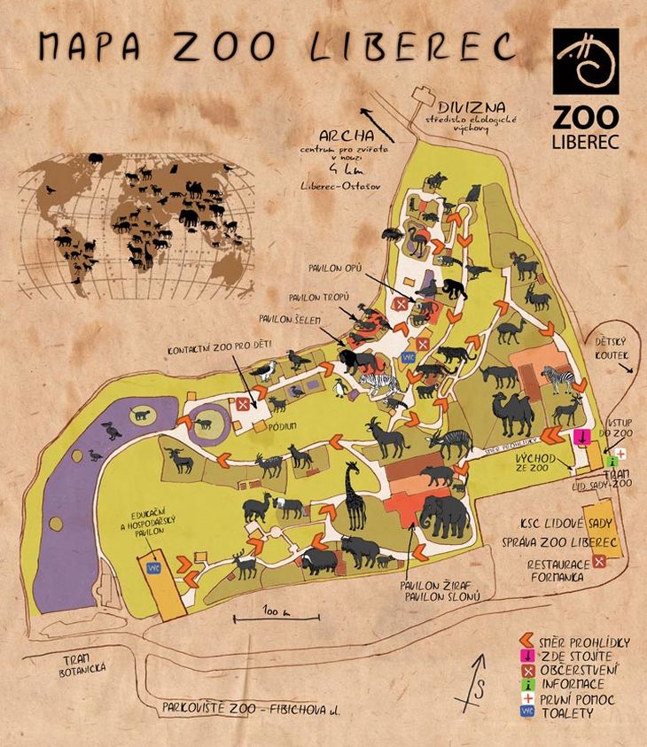 Mapa ZOO - Liberec