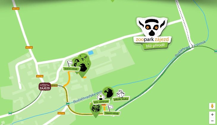 Mapa ZOO - Zoopark Zájezd