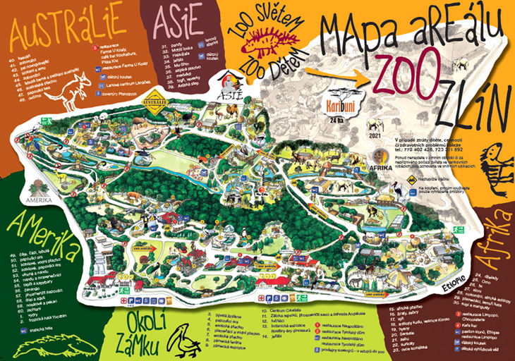 Mapa ZOO - Zlín